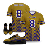 Custom Blue Yellow Maryland Football Jersey and Sports Shoes Combo Offer Personalized Combo ZH-D023031-2